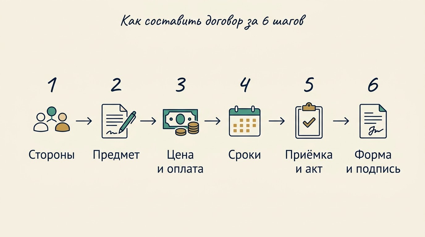 Шесть шагов составления договора возмездного оказания услуг